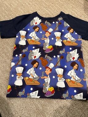 Kids Navy Blue Animated Ratatouille Print Raglan Tee